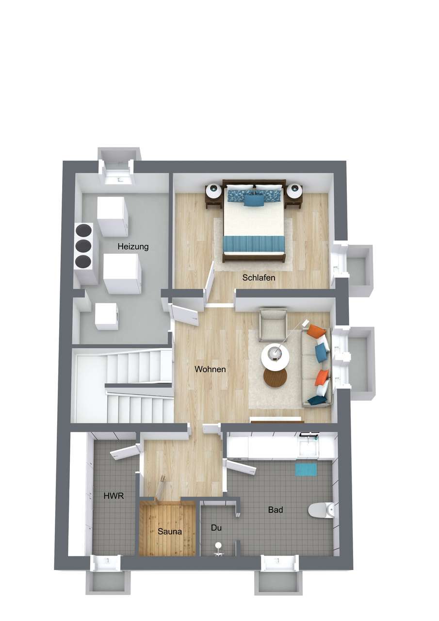 Grundriss Untergeschoß 3D Grundriss Untergeschoß 3D