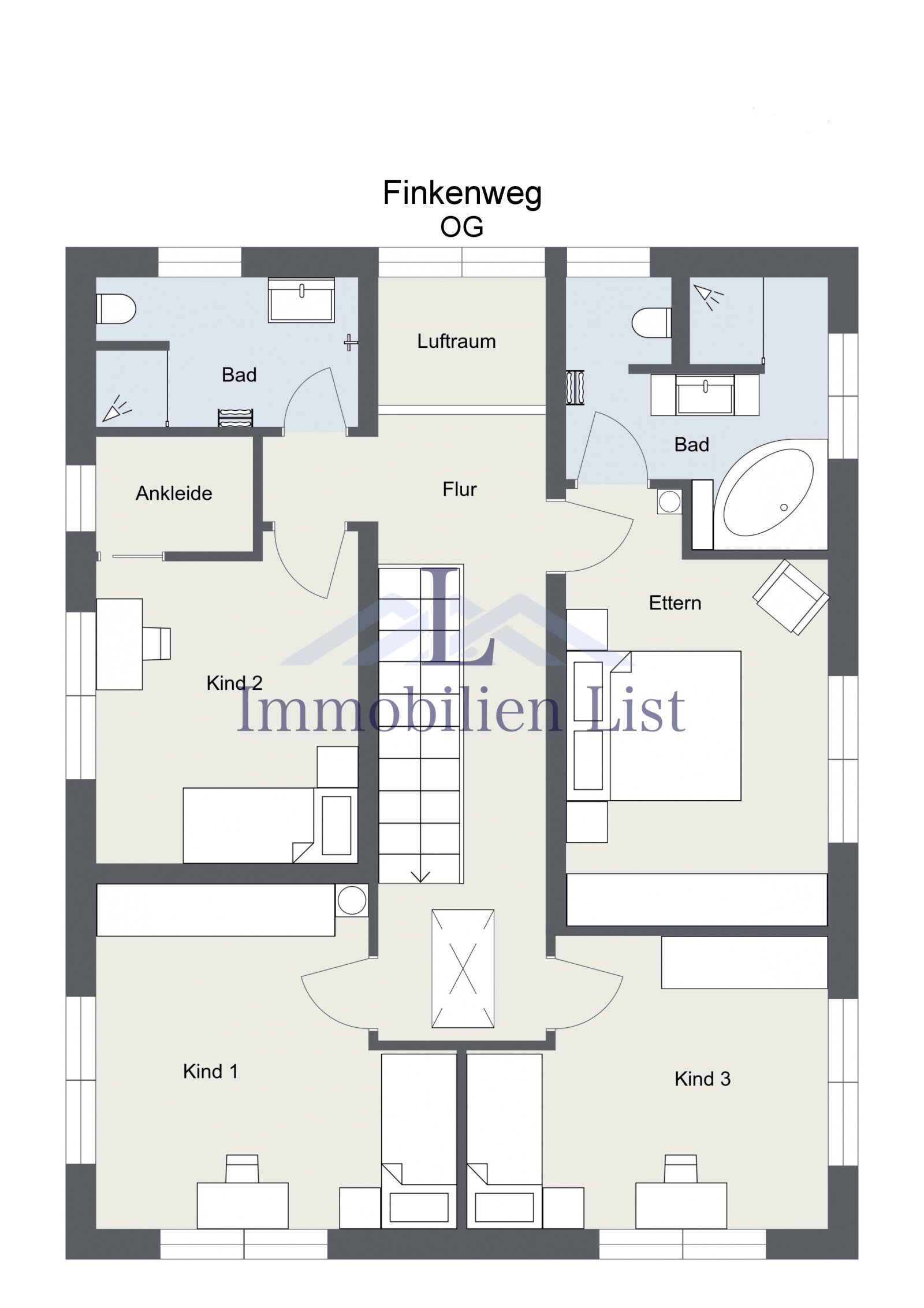 Finkenweg - OG - 2D Floor Plan