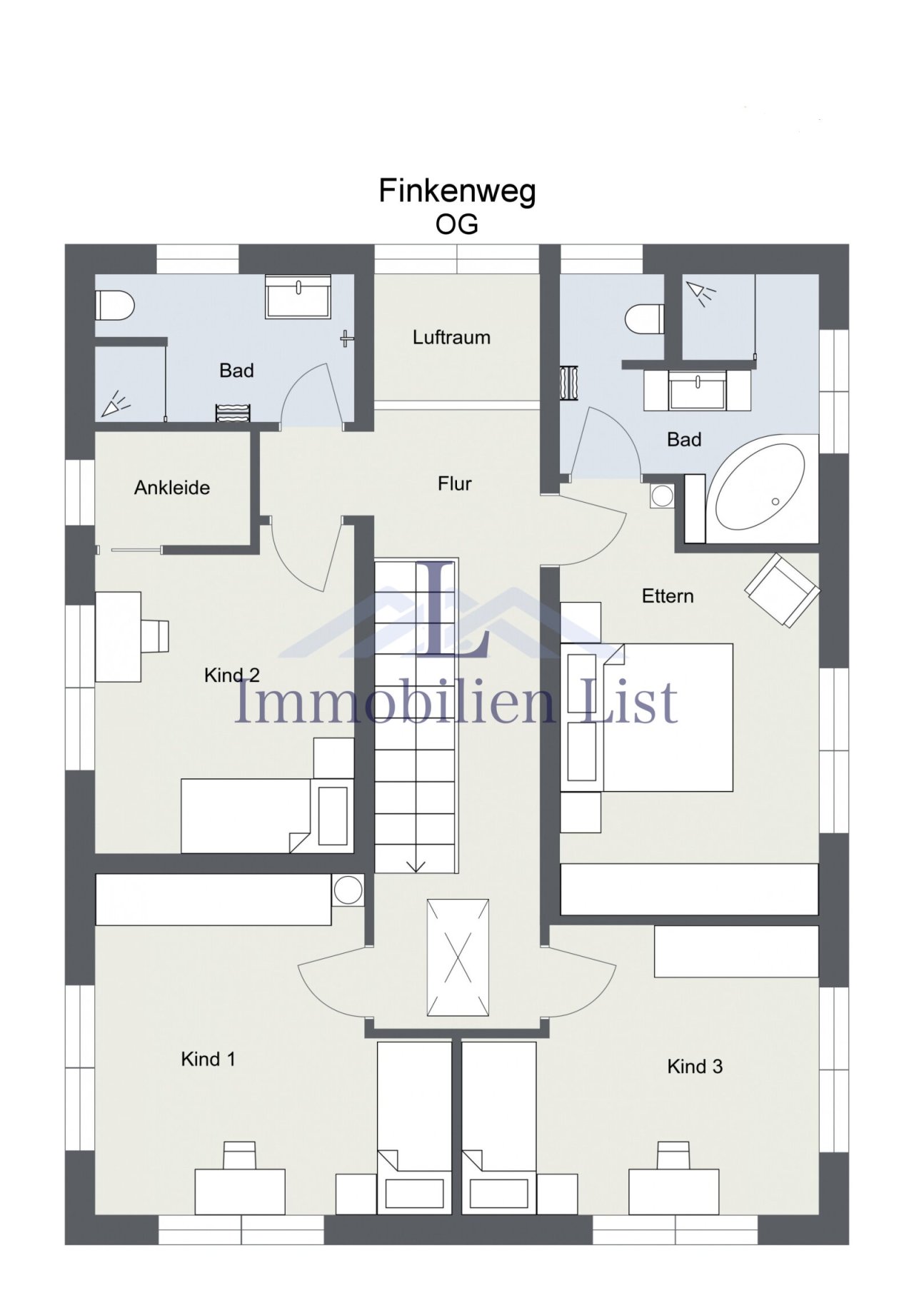 Finkenweg - OG - 2D Floor Plan