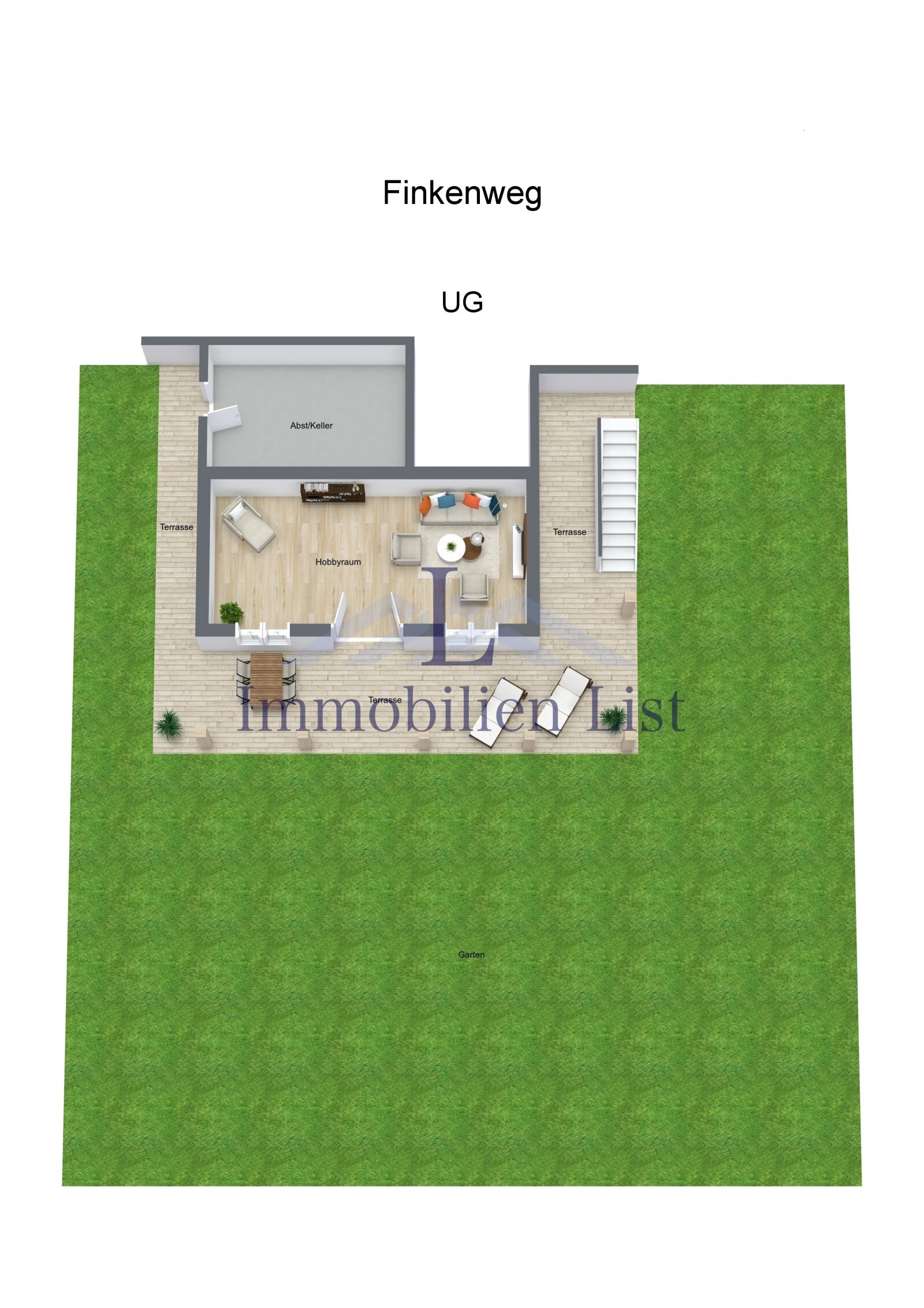 Finkenweg - UG - 3D Floor Plan